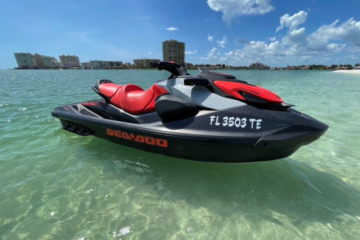 a small boat in a body of water